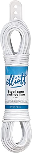 Elliott 10F00184 Noyau en Acier pour Corde à Linge, Blanc, 20 mètres