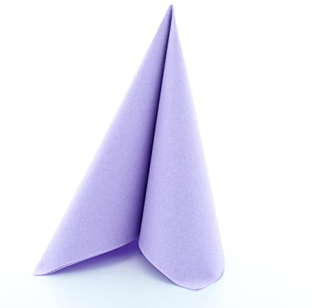 Mank Airlaid-Servietten 40x40 cm Premium Einweg-Serviette - textilähnlich und saugstark - perfekt für Hochzeit & Partys - 50 Stück - Lila