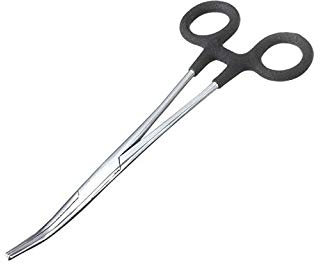 Pinze da pesca Hemostat Bloccaggio Durevole In Acciaio Inox Durevole Blocco Punta Curva Per Pesca Campeggio Con Copertura In Gomma 18 cm