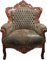 Casa Padrino Barock Sessel King Braun Lederoptik/Braun 85 x 85 x H. 120 cm