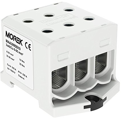 Verteilerblock f. Al/Cu 6x 6-95mm2 grau 1P OTL 95-3 MAA3095A10 Morek 4313