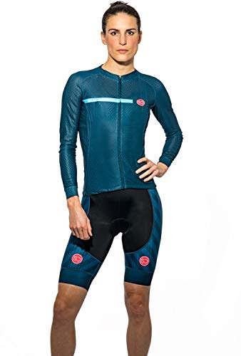 Sundried Womens Pro Range Cycling Jersey Long Sleeve Bike Shirt for Road Bike Professional Cycle Wear (Blue, XXL)