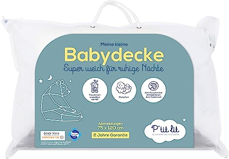 P'tit lit - Piumino Bambino | Prima Infanzia - 75x120 cm - Anti Acari - Ideale Per lettino 60x120 cm - 100% Microfibra - Oeko Tex