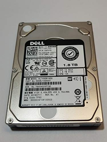 TOSHIBA 1.8TB HDD 10K RPM 2.5 12Gb/s SAS Hard Disk Drive Model: AL14SEB18EQ DP/N: GP3FR