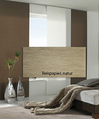 Maron Flächenvorhang Panel 60 x 245 cm Schiebe-Vorhang, Reispapier Natur
