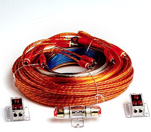 Juice Car Audio JWTRU422D 2500W 4 Gauge Twin Amplifier Wiring Kit, Bluetooth, iPod and Wireless Controls