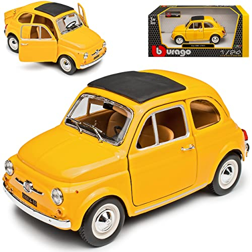 NEW FIAT 500F Klassik Gelb Ur Modell ab 1957 18-22098 1/24 Burago Modell Auto