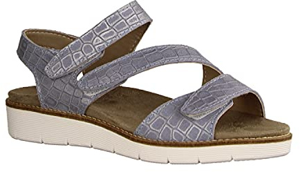 SLOWLIES 416 Taubenblau - Sandale mit loser Einlage - Damenschuhe Sandale bequem/lose Einlage, Blau, leder (nubuk), Gr. 39 EU