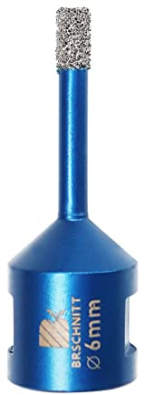 Diamond Drill Bit 6mm,BRSCHNITT 1pc M14 Vacuum Brazed Diamond Tip Drill Bit for Tile Porcelain Stoneware Ceramic Marble Granite Drilling,Suitable For Angle Grinders