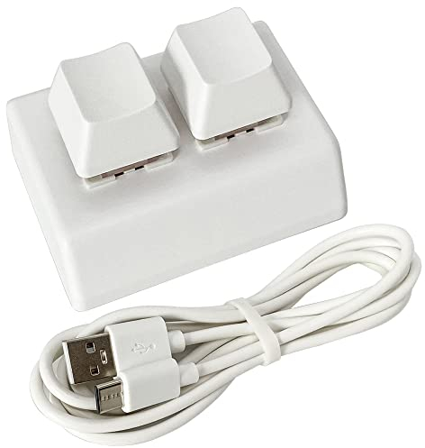 Mini teclado mecánico para juegos de 2 teclas USB con una sola mano para Windows Mac OSU HID programación teclas macro RGB LED retroiluminado interruptor rojo con cable USB de 1,5 m tipo C