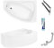 ECOLAM Baignoire d'angle Rima 130x85cm | version droite | tablier acrylique | pieds siphon + silicone | Belle forme | Set complet