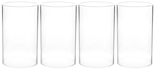 SEWACC Glaszylinder Für Kerzen 6cm Kerzenglas Kerzenhalterglas 4Pcs 15X6cm Transparent Kerzenhalter ?rmel Gerade Winddichte Kerzenabdeckung Kerzenschattenglas für Glaszylinder