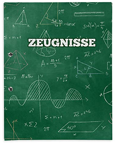 itenga Zeugnismappe mit Buchschrauben Motiv FORMELN erweiterbar für Kinder Jugendliche Erwachsene Mädchen und Jungen Schüler