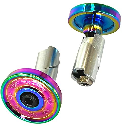 Blunt Envy Stunt-Scooter BMX Dirt Roller Hand Griffe Soft lang mit 2 x 2 Barends + Fantic26 Sticker (Aluminium Lenker-Stopfen Rainbow Neochrom), 160mm