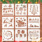 9 Stück Weihnachten Schablonen, Große Zeichenschablonen Malschablonen aus Kunststoff, Wiederverwendbar Stencil Schablonen, Weihnachtsbaum Weihnachtsmann Schneeflocke Elch Vorlage für DIY Dekoration
