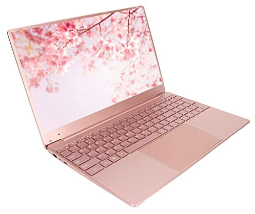 Laptop da 15,6 Pollici, Laptop Rosa Rosa per Window11, PC Portatile con Tastiera Retroilluminata con Tastiera per Impronte Digitali, Batteria da 6000 MAh, Memoria di Grande Capacità, Schermo(12+128G)
