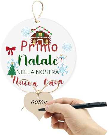 Pallina di Natale Personalizzata Primo Natale nella Nostra Casa Decorazioni natalizie. Ornamento, decorazione per albero di Natale. (NUOVA CASA)