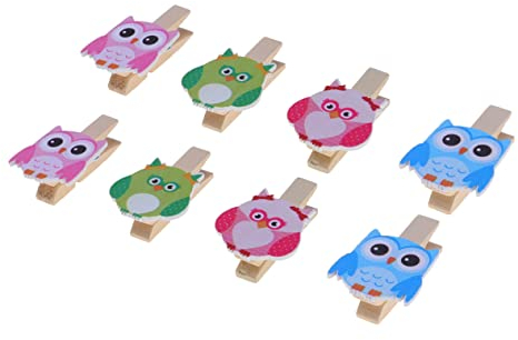Zerodeko 8 Stück Holzklammern Eule Cartoon Fotoclips Für Fotoanzeige Holz Clip Dekoration Basteln