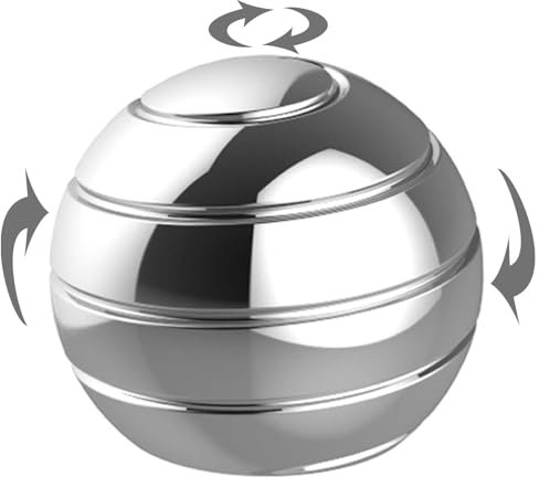 Schreibtisch zappeln kinetischer Schreibtischball, 1,77 Bürodeskischung Metallspielzeug für Erwachsene Teen Kid - Geschenk für Büroschule Haus Frauen Männer Weihnachten (Silber)