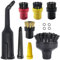 Lot de 12 Accessoires pour Nettoyeur Vapeur Karcher Easyfix SC1 SC2 SC3 SC4 SC5 Kit, Comprenant 4 Brosses Rondes, 1 Grande Brosse Ronde, et 3 Buse Pièces Détachées