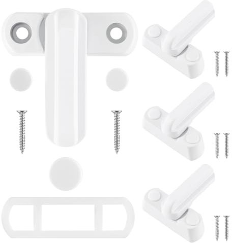 4 Piezas Tipo T Cierre de Ventanas,Aleación de aluminio Cerraduras de seguridad adicionales,Security Locks para Varias Puertas UPVC/PVC y Windows y Home Security
