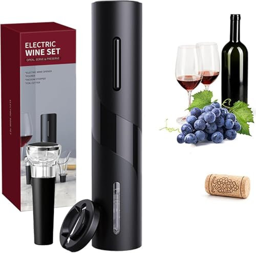 Nicoone Tire-bouchon électrique 4 en 1 - Tire-bouchon électrique rechargeable - Avec décapsuleur rechargeable, bec verseur et bouchon sous vide