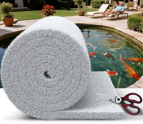 Demiwise Pond Filter Pad 18x72 – Cut-to-Fit Filter Media & Durable Pond Filter Material for Koi Ponds, Aquariums & Fountains – Reusable for Clear, Healthy Water