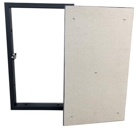 Trappe de visite à carreler OK Time 50 x 30 cm – cadre acier avec plaque en ciment hydrofuge – ouverture push-to-open Click-Clack – accès invisible pour plomberie et technique dans la salle de bain