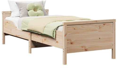 vidaXL Bed Frame with Headboard Brown 80 x 200 cm Engineered Wood