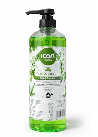 ican London Luxurious Royal Jasmine Shower Gel, Relaxing, Refreshing, Rejuvenating, 1000ml