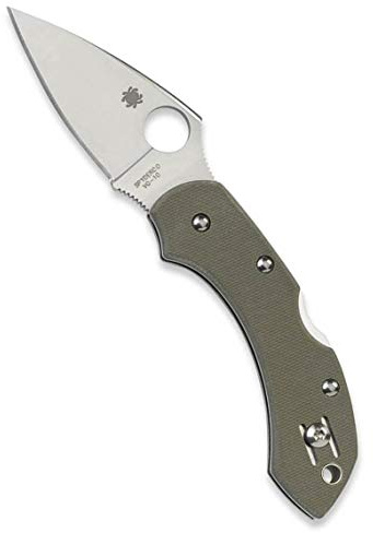 SPYDERCO Dragonfly 2 - Mango: G-10_Filo: Liso | Longitud total de 14 cm, hoja de acero VG-10 de 5,71 cm, mango G-10, bloqueo trasero, molienda completamente plana