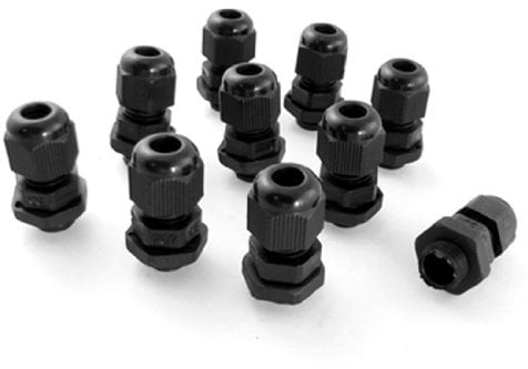 sourcing map PG7 Black Plastic Waterproof Cable Wire Glands Joints (Pack of 10)