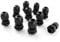 PG7 Black Plastic Waterproof Cable Glands Joints 10 Pcs