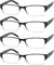 Eyekepper 4er-pack Damen und Herren Rechteckige Lesebrille mit Federscharnieren in Schwarz +1.75