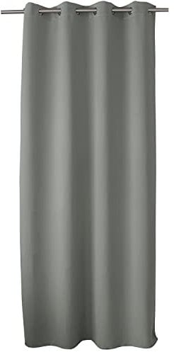 ED ENJOY HOME Rideau Occultant avec Œillets argentés, Gris, 140x240cm, 100% Polyester, Tissu Certifié Oeko-TEX, Collection Réglisse