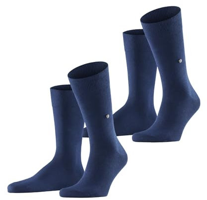 Burlington Herren Socken Everyday Multipack M So Baumwolle einfarbig 2 Paar, Blau Marine 6120, 40-46