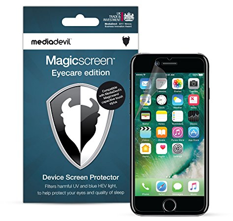 MediaDevil Screen Protector for iPhone SE (2022/2020), iPhone 8 and iPhone 7 - Anti Blue, UV and HEV Light Filter (2-Pack)