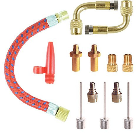 HONGCI Pump Adaptor Valve Adapter Converter Pieces Needle Valve Connectors Sports Soccer Basketball Football (air pump 13set)