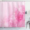 ABAKUHAUS Blassrosa Duschvorhang, Frühling Flora Shabby, Stoffliches Gewebe Badezimmerdekorationsset mit Haken, 175 x 180 cm, Baby Pink