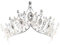 Große Kristall-Diadem, Prinzessin Diadem Hochzeit Tiara Strass Barocke Königin Krone,silberfarben, Tiara für Damen, für Partys oder Hochzeiten, Krone, Tiara mit Kristall
