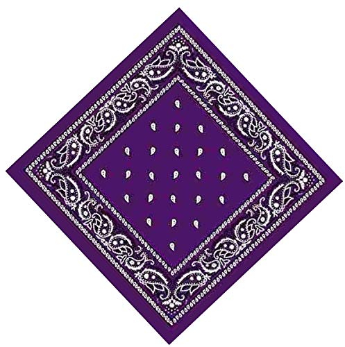 Trimming Shop Baumwolle Unisex Bandana Stirnband Schal Breiter Kopf Wrap Multifunktionstuch für Armband, Kopfbedeckung, Raves, Reiten, Wandern, Radfahren, Outdoor-Aktivitäten, 54 cm, violett, 54
