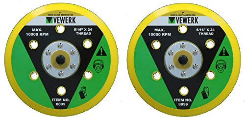 6 150mm Hook Loop DA Orbital Sanding Sander Backing Pad 5/16 Thread 2pk