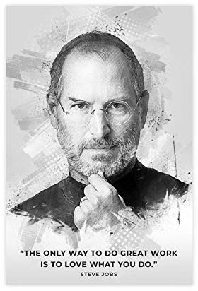 Steve Jobs Poster mit motivierenden, inspirierenden Zitaten auf Leinwand, Wandkunst, Dekoration für Wohnzimmer, Heimdekoration, 50 x 75 cm, ohne Rahmen