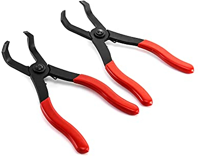 QWORK Abgewinkeltes Stecknadel-Zangen-Set, 30 und 80 Grad abgewinkelte Zangenbefestigung, Entferner, Werkzeug, Nietenabzieher, 2 Stück