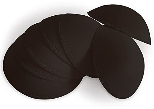 WMugthome 3 pairs Round Sew Women Sports Yoga Bikini Top Bra Pad Insert (D CUP, Black)