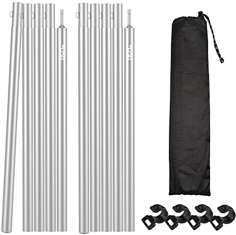 Poste de Tienda, LYGZTing 80-190cm Soporte de Techo de Tienda extraíble, Tubo Totalmente de Metal, Poste de Tienda de campaña, Poste de Soporte de Tienda de Picnic de Ocio al Aire Libre(Plata)