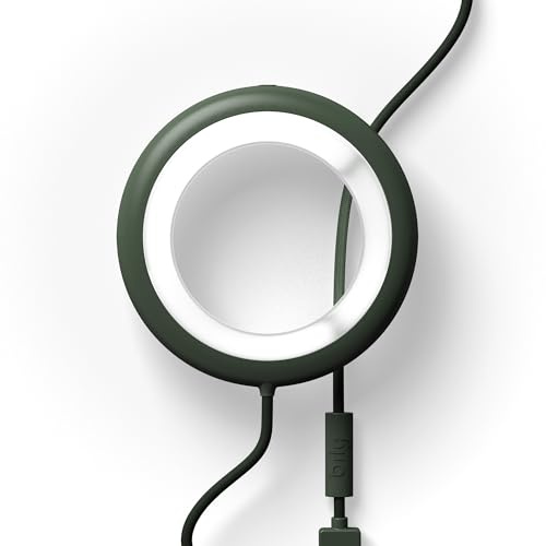 Lampada da Lettura Bily Verde Kaki, LED con 3 livelli di luminosità, Ultra leggera, Funziona senza batterie né pile, Alimentazione USB, Smartphone