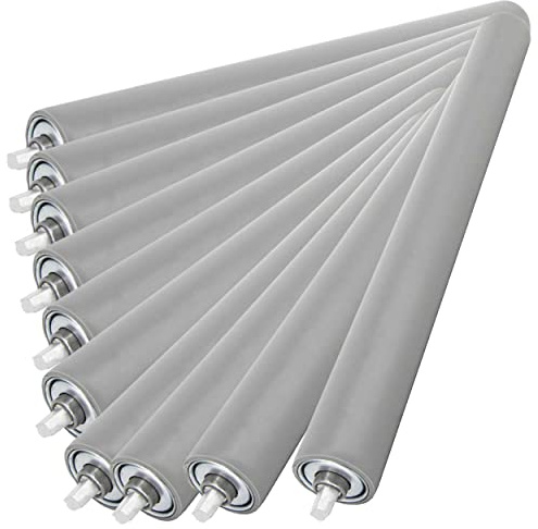 SCHMIDT systemprofile 10x Tragrolle 500mm Ø 42mm Rollenbahn Untergurtrolle Rolle für Förderband mit Gummiüberzug