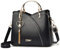 FANDARE Handtaschen für Damen Tote Beutel Umhängetaschen Wasserdicht Schultertasche Tragetasche PU-Leder Henkeltaschen mit Quaste für Arbeit Schule Shopper Reise Schwarz