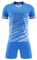 inlzdz Kinder Trainingsanzug Jogginganzug Zweiteiliger Kurzarm Sportshirt Laufshirt Shorts Set Kurze Sporthose Jogginghose Sommer Sportbekleidung Fitness Sport Outfits Blau 104-110
